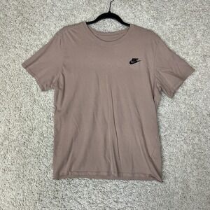 Nike Sportswear Athletic Cut Cotton Short Sleeve Tee Mens Large Pink 827021